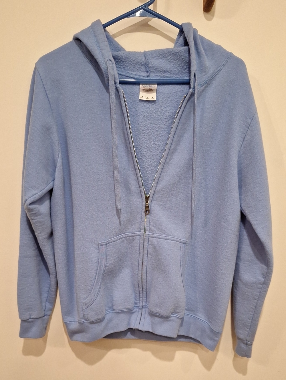 Gildan Light Blue Full-Zip Hooded Sweatshirt
